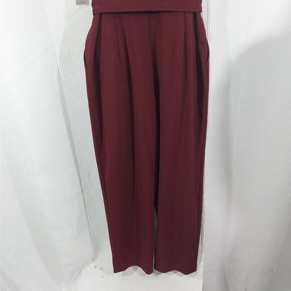 NWT@$139! CALVIN KLEIN! BURGUNDY 1 PC BELTED, PUFF SLEEVE JUMPSUIT, ONESIE! SZ 4 - Picture 7 of 12